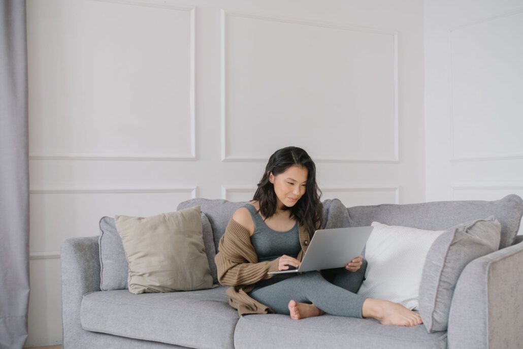 people woman relaxation laptop